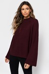 Noelle Wine Mock Neck Sweater